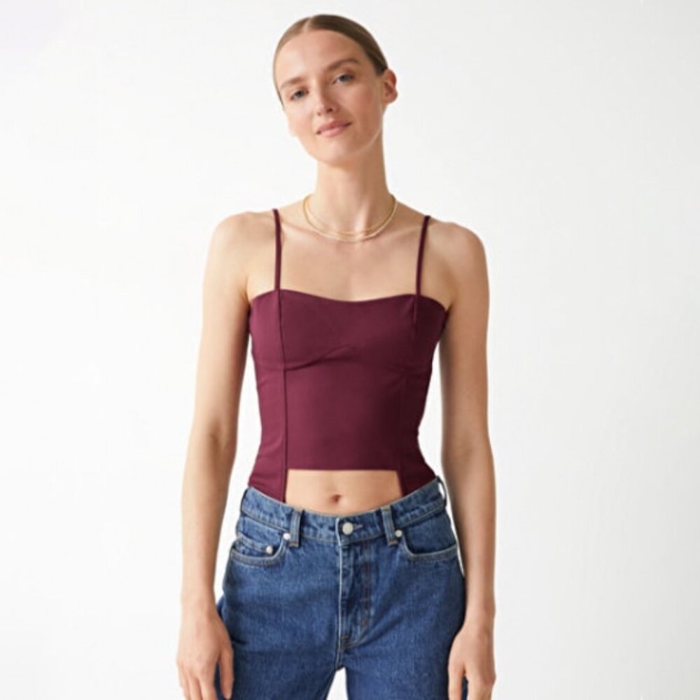 & Other Stories laced corset-style top